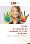 L'acquisition du vocabulaire à l'école maternelle