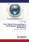 Fast Video Watermarking in Sprite Blocks Using Mean Modulation