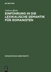 Einführung in die lexikalische Semantik für Romanisten