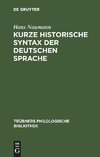 Kurze historische Syntax der deutschen Sprache