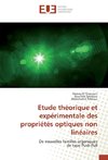 Etude théorique et expérimentale des propriétés optiques non linéaires