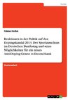 Reaktionen in der Politik auf den Dopingskandal 2013. Der Sportausschuss im Deutschen Bundestag und seine Möglichkeiten für ein neues Anti-Doping-Gesetz in Deutschland