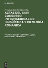 Sección 4: Semántica léxica, lexicología y onomástica