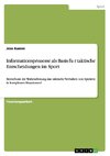 Informationsprozesse als Basis fu¨r taktische Entscheidungen im Sport