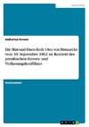 Die Blut-und-Eisen-Rede Otto von Bismarcks vom 30. September 1862 im Kontext des preußischen Heeres- und Verfassungskonfliktes