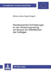 Rechtsstaatliche Anforderungen an den Verwaltungsvertrag am Beispiel der Schriftlichkeit des Vertrages