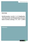 Quellenanalyse von Dr. C. A. H. Burkhardts 