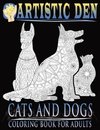 Cats and Dogs Coloring Book For Adults ( Floral Tangle Art Therapy) (Volume 2)