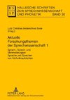 Aktuelle Forschungsthemen der Sprechwissenschaft 1