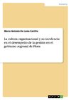 La cultura organizacional y su incidencia en el desempeño de la gestión en el gobierno regional de Piura