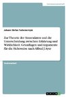 Zur Theorie der Sinnesdaten und die Unterscheidung zwischen Erfahrung und Wirklichkeit. Grundlagen und Argumente für die Sichtweise nach Alfred J. Ayer