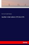 Goethe in den Jahren 1771 bis 1775