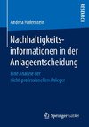 Nachhaltigkeitsinformationen in der Anlageentscheidung