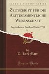 Marti, D: Zeitschrift für die Alttestamentliche Wissenschaft