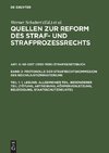 1. Lesung: Allgemeiner Teil. Besonderer Teil (Tötung, Abtreibung, Körperverletzung, Beleidigung, Staatsschutzdelikte)