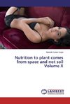 Nutrition to plant comes from space and not soil Volume X