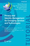 Privacy and Identity Management for Emerging Services and Technologies