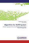 Algorithm for ALPR System