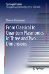 From Classical to Quantum Plasmonics in Three and Two Dimensions