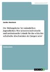 Die Bildungskrise bei männlichen Jugendlichen. Was könnten individuelle und institutionelle Gründe für das schlechte schulische Abschneiden der Jungen sein?