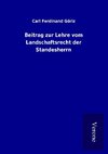 Beitrag zur Lehre vom Landschaftsrecht der Standesherrn