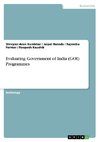 Evaluating Government of India (GOI) Programmes