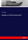 Beiträge zur Kritik des Buches Hiob