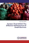 Factors That Inhibit The Effective Performance of Small Business