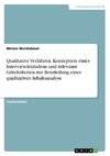 Qualitative Verfahren. Konzeption eines Interviewleitfadens und relevante Gütekriterien zur Beurteilung einer qualitativen Inhaltsanalyse