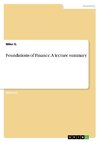 Foundations of Finance. A lecture summary