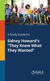 A Study Guide for Sidney Howard's 