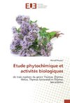 Etude phytochimique et activités biologiques