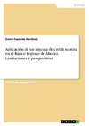 Aplicación de un sistema de credit scoring en el Banco Popular de Ahorro. Limitaciones y perspectivas