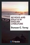 Reviews and essays in English literature