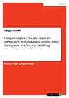 Using examples critically assess the importance of managing economic issues during post conflict peacebuilding