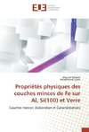 Propriétés physiques des couches minces de Fe sur Al, Si(100) et Verre