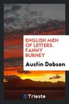 English Men of Letters. Fanny Burney