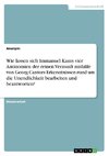 Wie lassen sich Immanuel Kants vier Antinomien der reinen Vernunft mithilfe von Georg Cantors Erkenntnissen rund um die Unendlichkeit bearbeiten und beantworten?