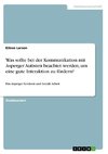 Was sollte bei der Kommunikation mit Asperger Autisten beachtet werden, um eine gute Interaktion zu fördern?