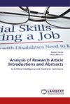 Analysis of Research Article Introductions and Abstracts