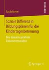 Soziale Differenz in Bildungsplänen für die Kindertagesbetreuung