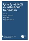 Quality aspects in institutional translation