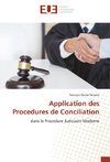 Application des Procedures de Conciliation