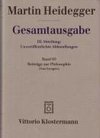 Gesamtausgabe Abt. 3 Unveröffentliche Abhandlungen Bd. 65. Beiträge zur Philosophie