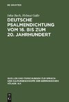 Deutsche Psalmendichtung vom 16. bis zum 20. Jahrhundert