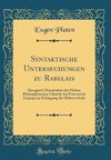 Platen, E: Syntaktische Untersuchungen zu Rabelais