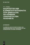 Planimetrie und Arithmetik nebst den Anfangsgründen der Trigonometrie und Stereometrie und drei Anhängen