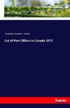 List of Post Offices in Canada 1872