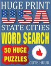 Huge Print USA State Cities Word Search