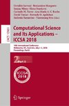 Computational Science and Its Applications - ICCSA 2018